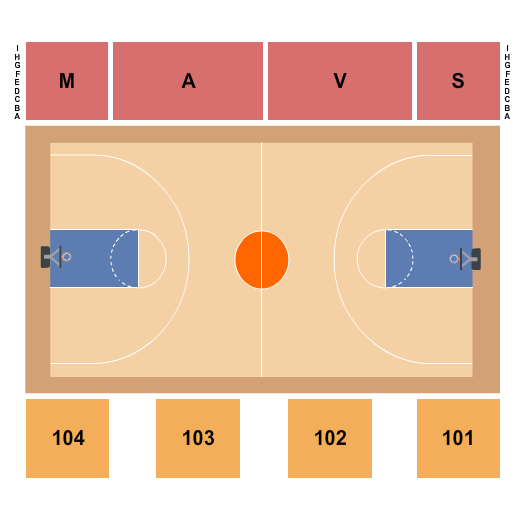 Brownson Arena Seating Chart: Basketball