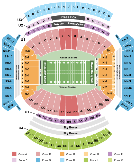 Neyland Stadium Seating Chart 2017