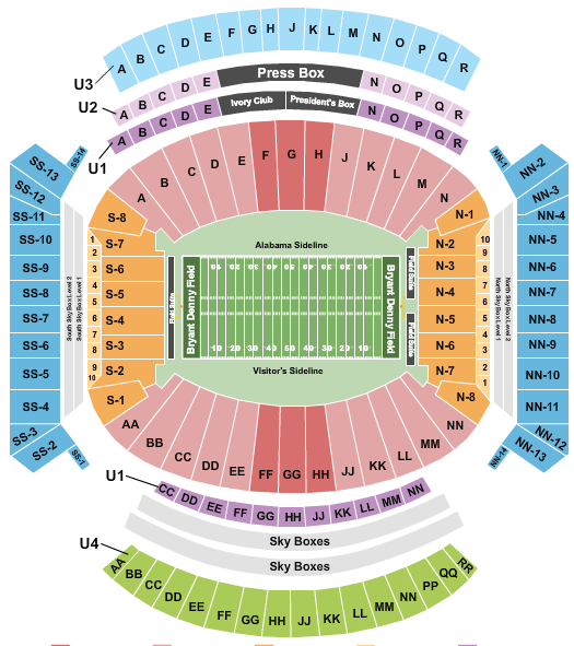 Interactive Seating Chart Bryant Denny Stadium