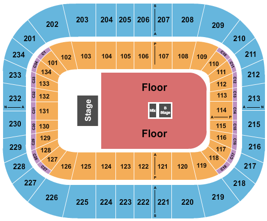 Bryce Jordan Center Seating Chart: Endstage B Stage