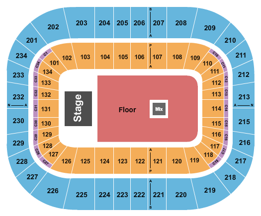 Bryce Jordan Center Seating Chart: Endstage GA Floor 2