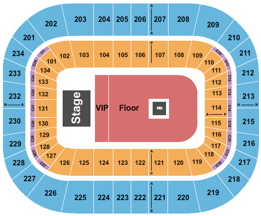 Bryce Jordan Center Seating Chart: Endstage GA/VIP Floor