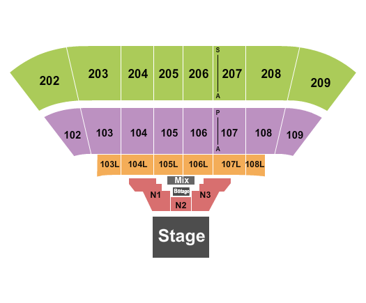 Bryce Jordan Center Seating Chart: Theatre Setup - B Stage