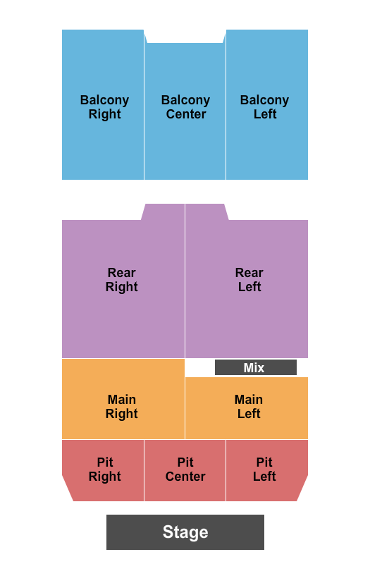 Buckhead Theatre Seating Chart: Endstage-Pit