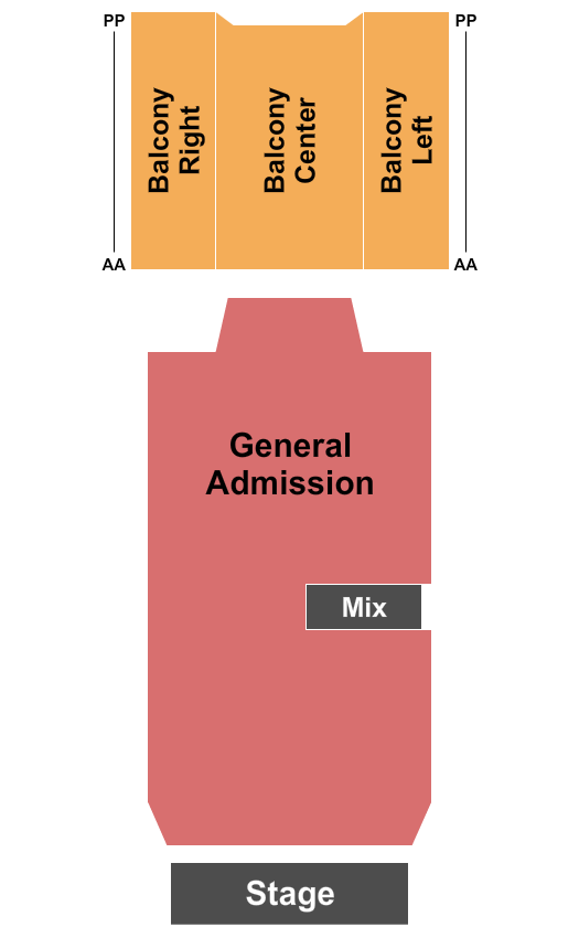 Buckhead Theatre Seating Chart: Endstage GA Orch 1