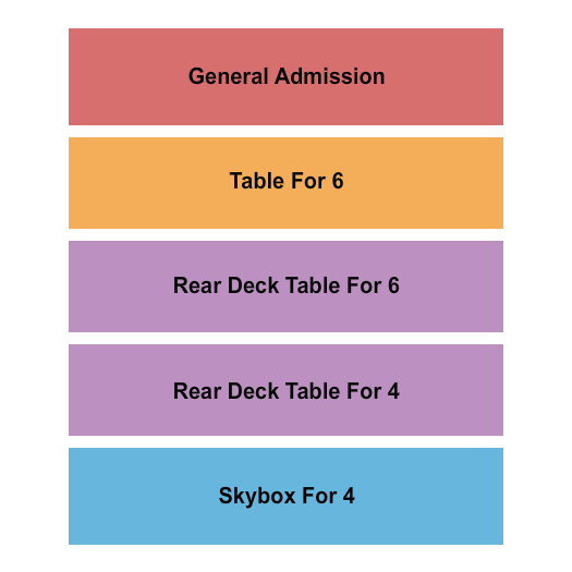 Buck's Backyard Seating Chart: GA/Table/Skybox