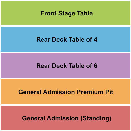 Buck's Backyard Seating Chart: GA/Pit/Tables