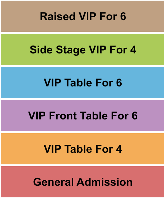 Buck's Backyard Seating Chart: GA/VIP/Raised VIP/Side Stage