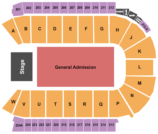 Blue Federal Credit Union Arena Seating Chart: Endstage GA Floor
