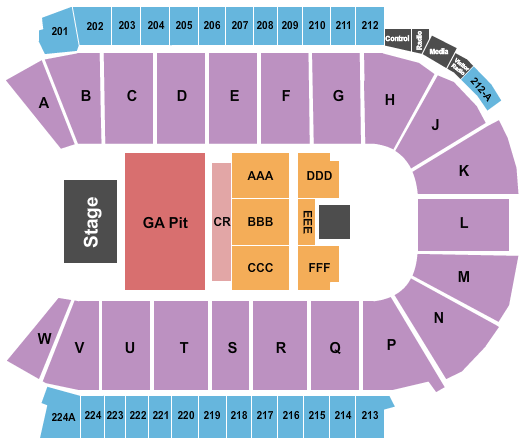 Blue Arena At The Ranch Events Complex Seating Chart: Endstage GA Pit 2