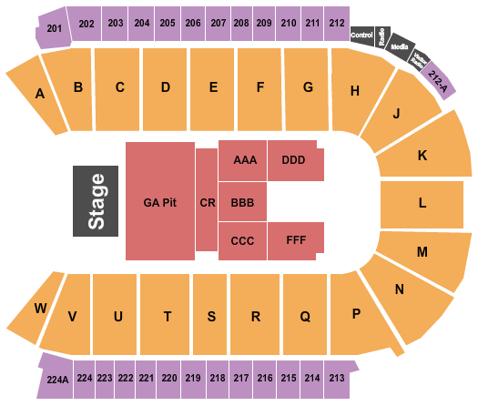 Blue Arena At The Ranch Events Complex Seating Chart: Endstage GA Pit