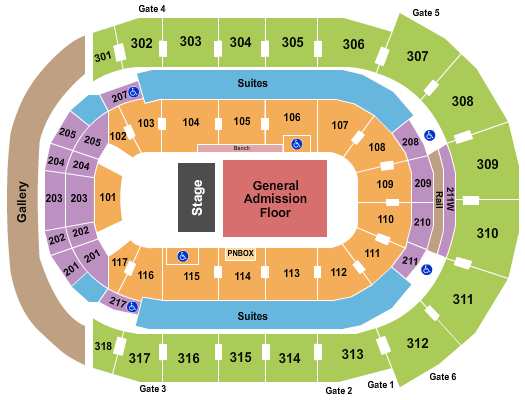 Budweiser Gardens Seating Chart: Endstage GA Floor 3