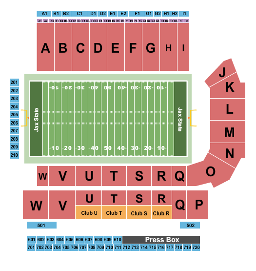 Burgess-Snow Field at AmFirst Stadium Seating Chart: Football