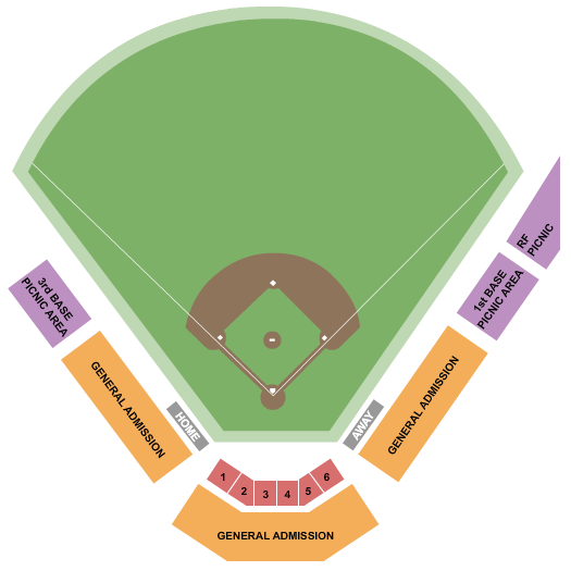 Burlington Athletic Stadium Seating Chart: Baseball 2