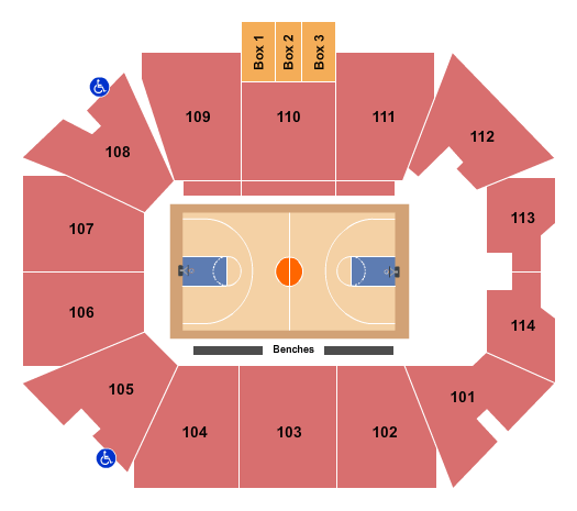 Burns Arena - UT Seating Chart: Basketball - Globetrotters