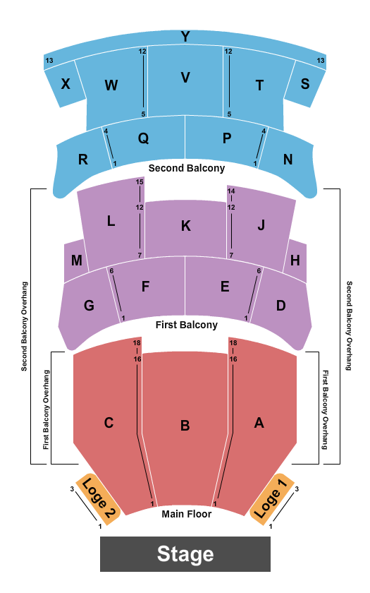 Burton Cummings Theatre Seating Chart: End Stage 2