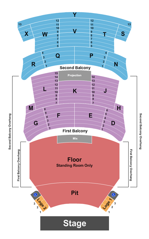 Burton Cummings Theatre Seating Chart: Endstage Pit
