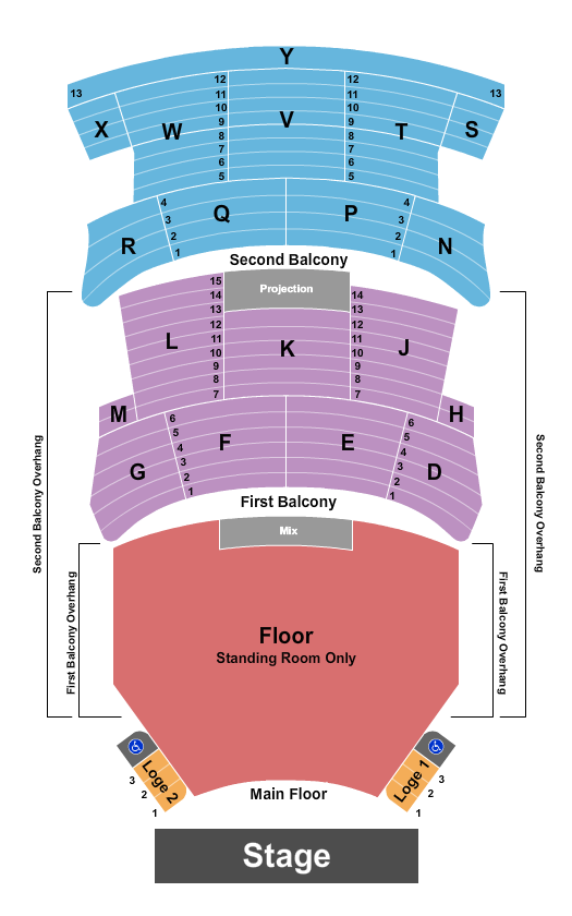 Burton Cummings Theatre Seating Chart: GA Floor 2