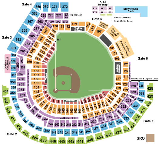 Busch Stadium Seating Chart: Baseball