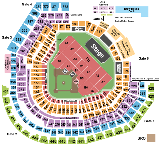 Busch Stadium Seating Chart: Endstage GA Pit