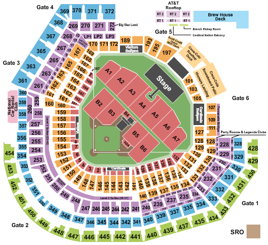 Busch Stadium Map