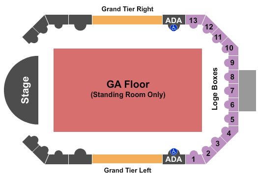 Byline Bank Aragon Ballroom Seating Chart: GA Flr w/GT & Loge Box