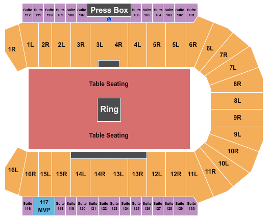 CAA Centre Seating Chart: Boxing 2