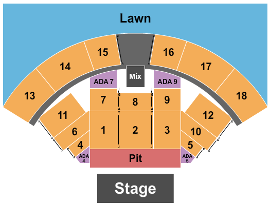 CCNB Amphitheatre at Heritage Park Seating Chart: Endstage GA Pit 3