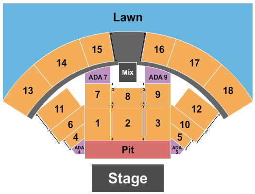 CCNB Amphitheatre at Heritage Park Seating Chart: Endstage GA Pit 4