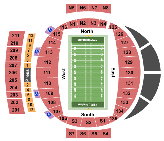 CEFCU Stadium Map