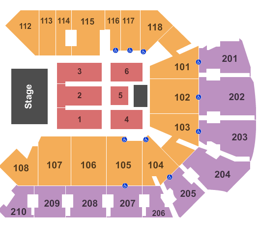 Addition Financial Arena Seating Chart: End Stage