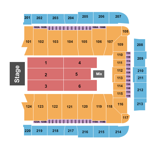 CFG Bank Arena Seating Chart: End Stage 8