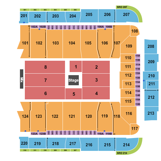 CFG Bank Arena Seating Chart: Center Stage 4