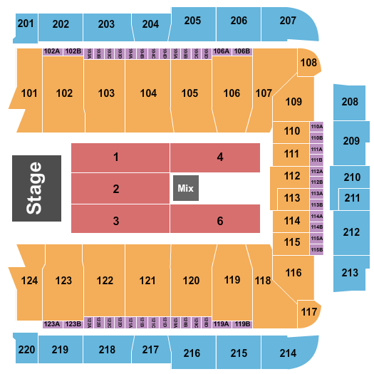 CFG Bank Arena Seating Chart: End Stage 10