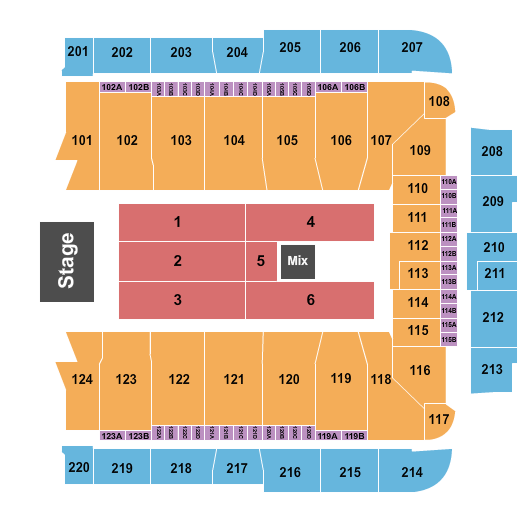 CFG Bank Arena Seating Chart: End Stage 7