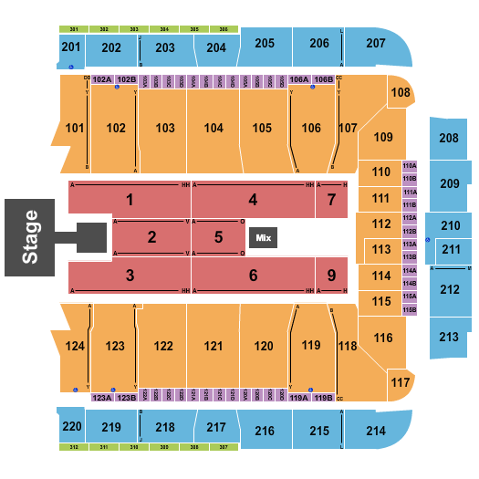 CFG Bank Arena Seating Chart: Endstage - Catwalk