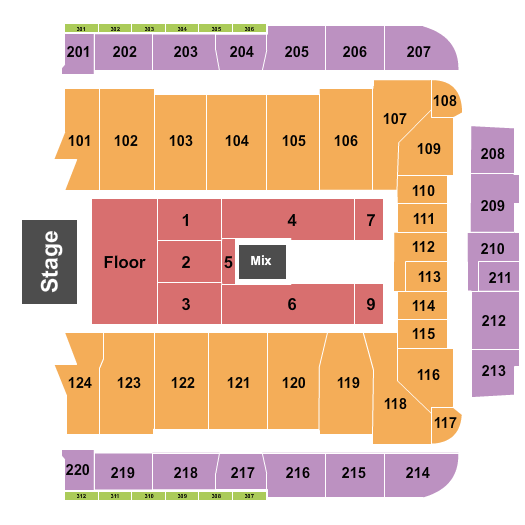 CFG Bank Arena Seating Chart: Endstage Front GA Floor