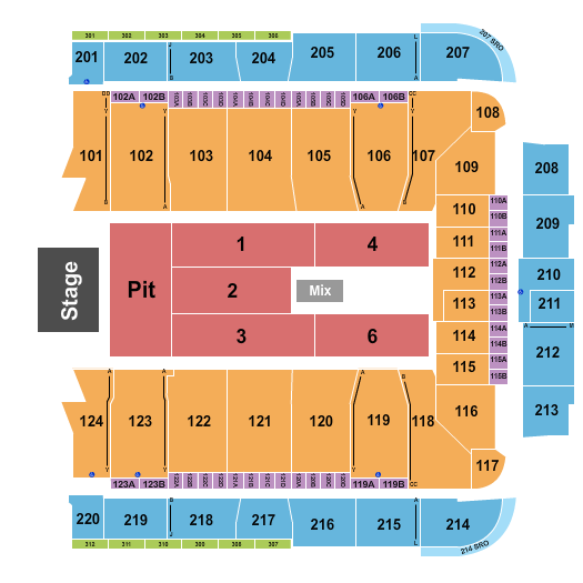 CFG Bank Arena Seating Chart: Endstage Pit 3