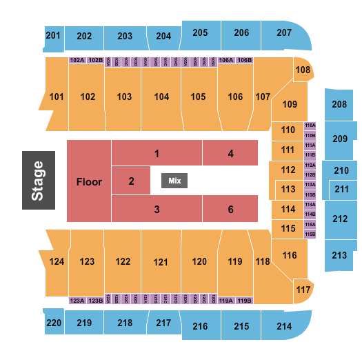 CFG Bank Arena Seating Chart: Flr GA/Rsv Flr 1-6, no 5