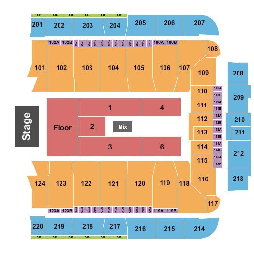 CFG Bank Arena Seating Chart: Flr GA/Rsv Flr 1-6, no 5