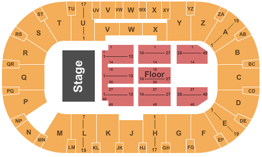 CN Centre Seating Chart: End Stage