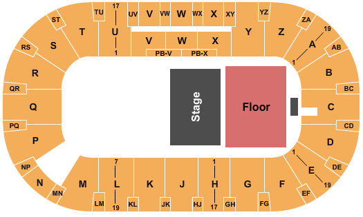 CN Centre Seating Chart: Endstage - Half Floor