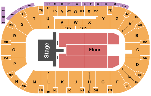 CN Centre Seating Chart: Endstage w/ Catwalk