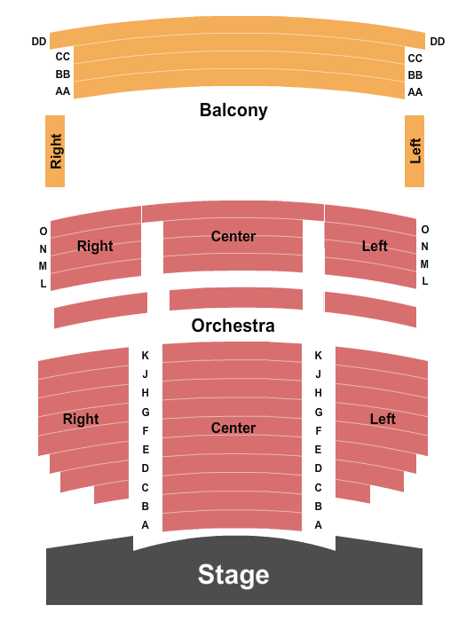 CU Cultural Arts Center - Mainstage Seating Chart: Endstage
