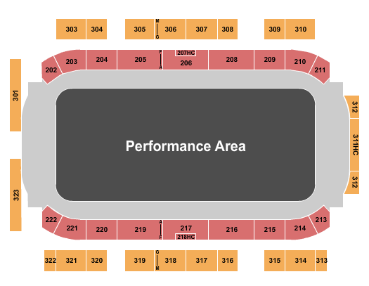 Cabarrus Arena Seating Chart: Performance Area