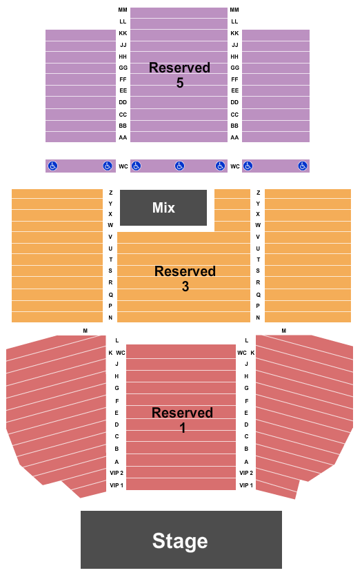 Cache Creek Casino Resort - Event Center Seating Chart: End Stage