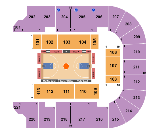 Cadence Bank Arena Seating Chart: Basketball - NCAA