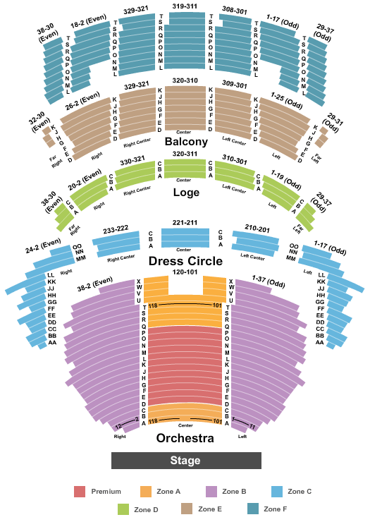 Cadillac Palace Theatre Chicago Illinois Seating Chart