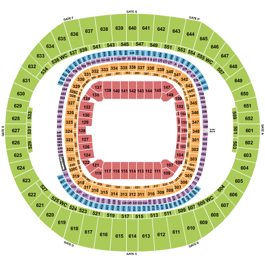 Caesars Superdome Seating Chart: Open Floor