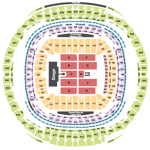 Caesars Superdome Seating Chart: Sugar Bowl RW Floor